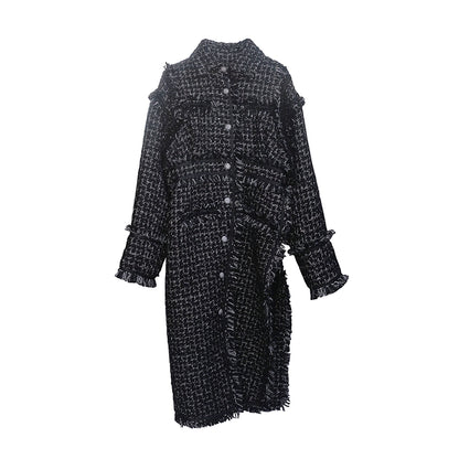 Xiao Fragrant Side Split Asymmetric Woolen Coat T353