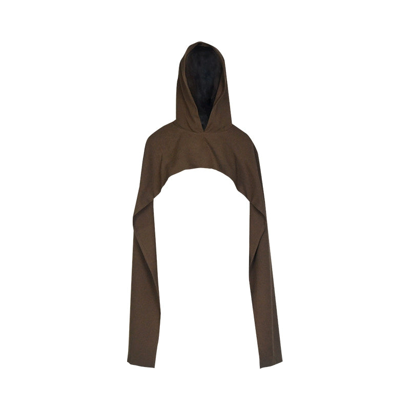 Chal bufanda con capucha marrón