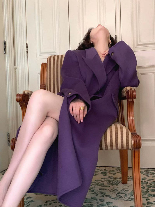 Classic Loose 100% Wool Double-Faced Coat – Retro Autumn/Winter