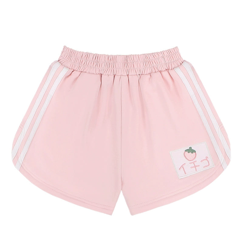 Strawberry Gymnastics Athleisure T-Shirt + Shorts Set