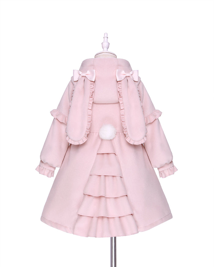 Children's 3D Rabbit Ear Tweed Coat