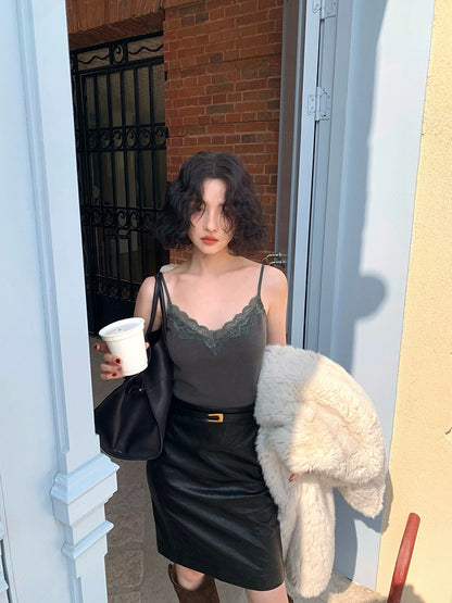 Semi-Saccharide Lace Stitched Camisole – Sexy Base Layer