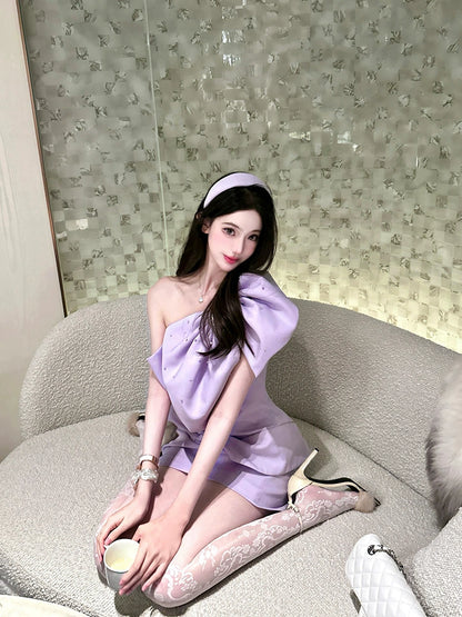 Cheongsam-Inspired Blue Bridal Gown – Luxe Morning Robe for Adult Occasions