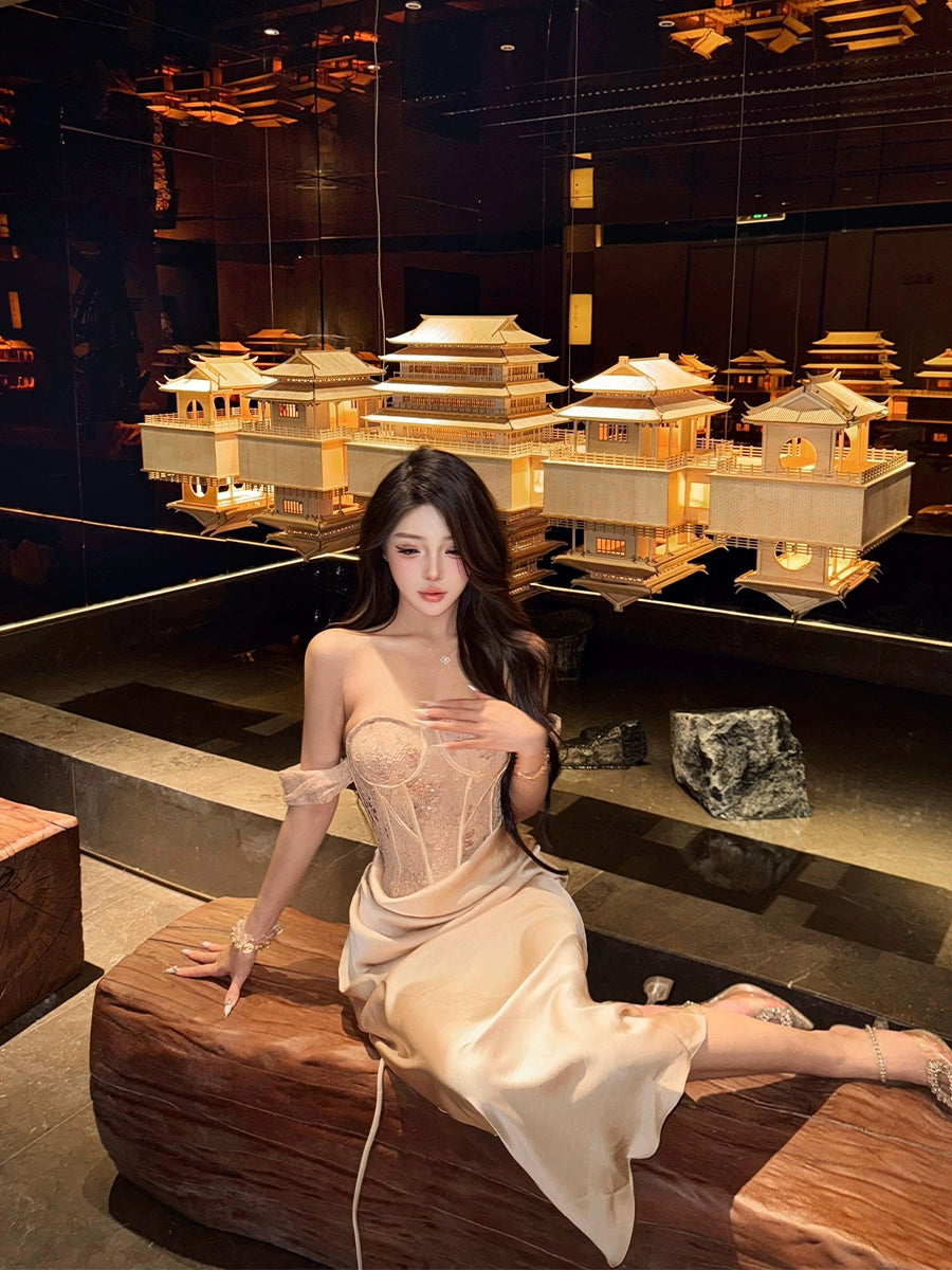 Fishbone Bandeau Fishtail Dress – Elegant Birthday & Evening Gown