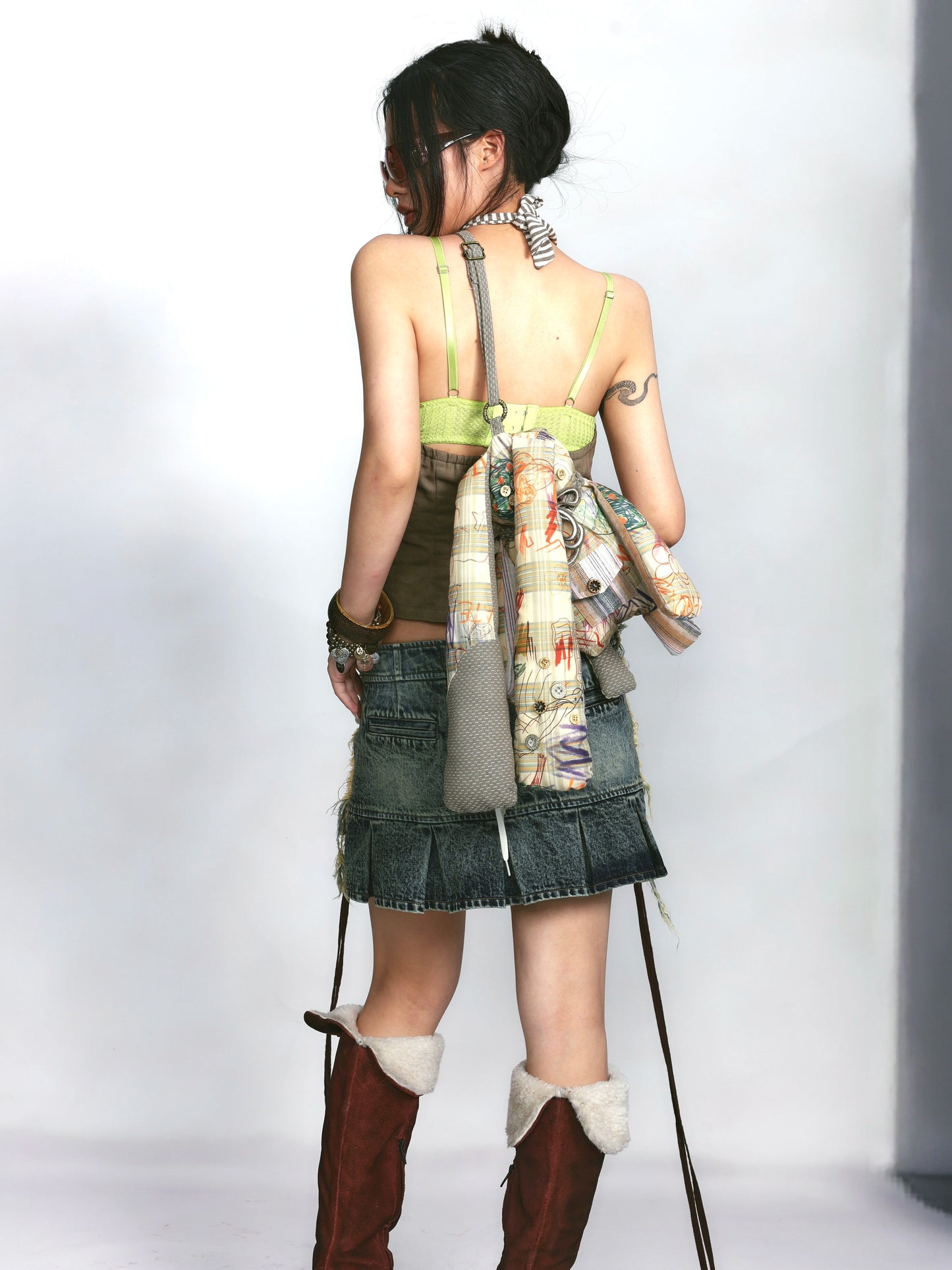 Graffiti print adjustable strap sweet cool bunny bag