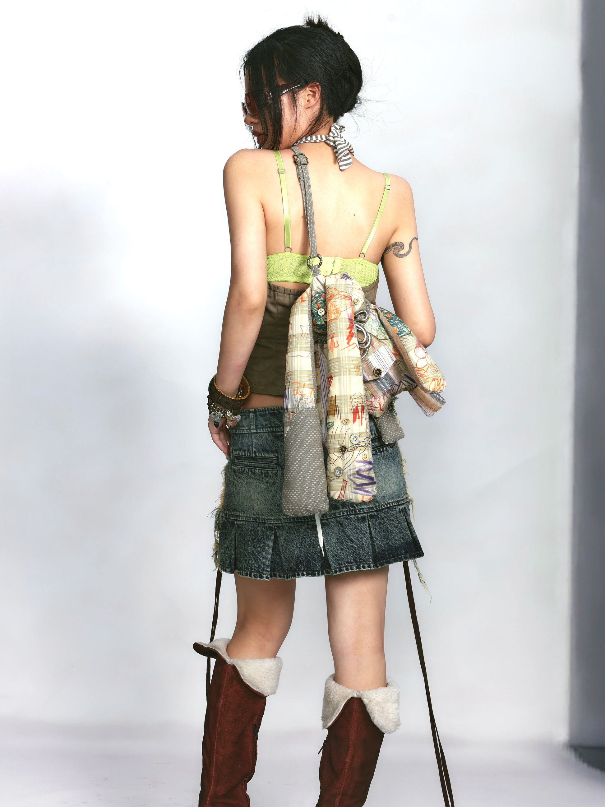 Graffiti print adjustable strap sweet cool bunny bag