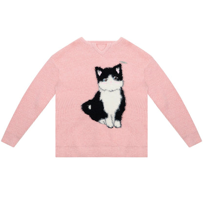 Pull Catwoman | Conception amincissante de style paresseux mignon pour l’automne/hiver