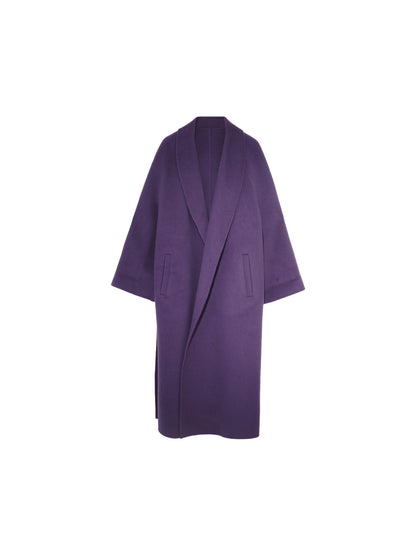 Hong Kong Chic Belted Double-Faced Wool Coat