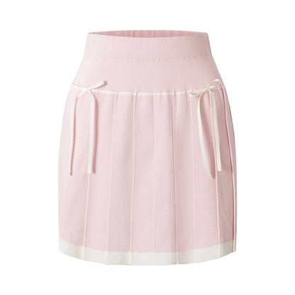 Pink Sweater & Pleated Skirt Set