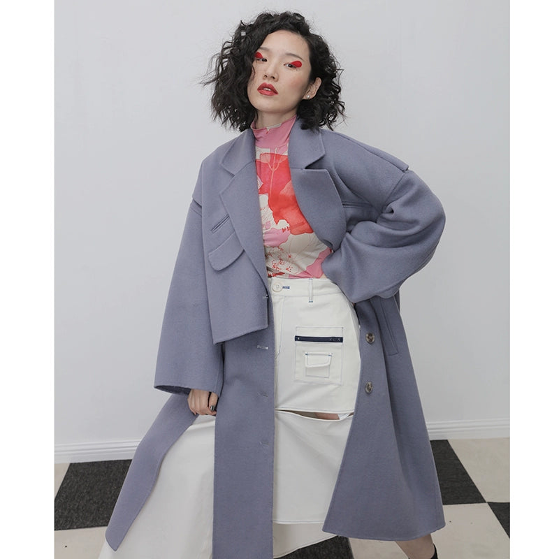 Handmade Double Faced Asymmetric Coat