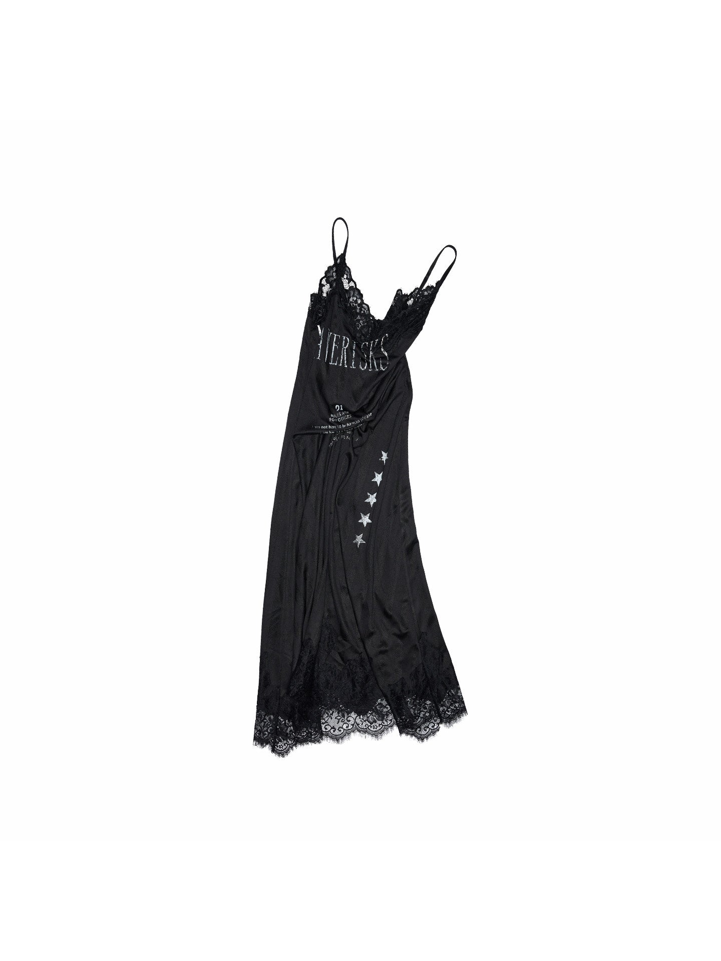 Satin Lace Panel Slip Dress