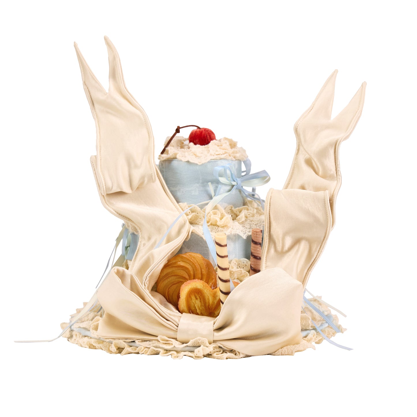 French Rococo Cookie Hat | Cream Lace Bonnet