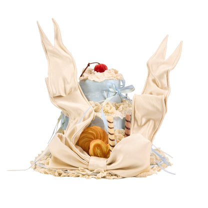 French Rococo Cookie Hat | Cream Lace Bonnet