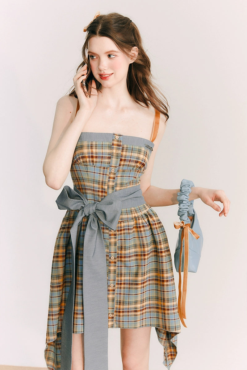 Sunflower Seaside - Plaid Irregular Dress