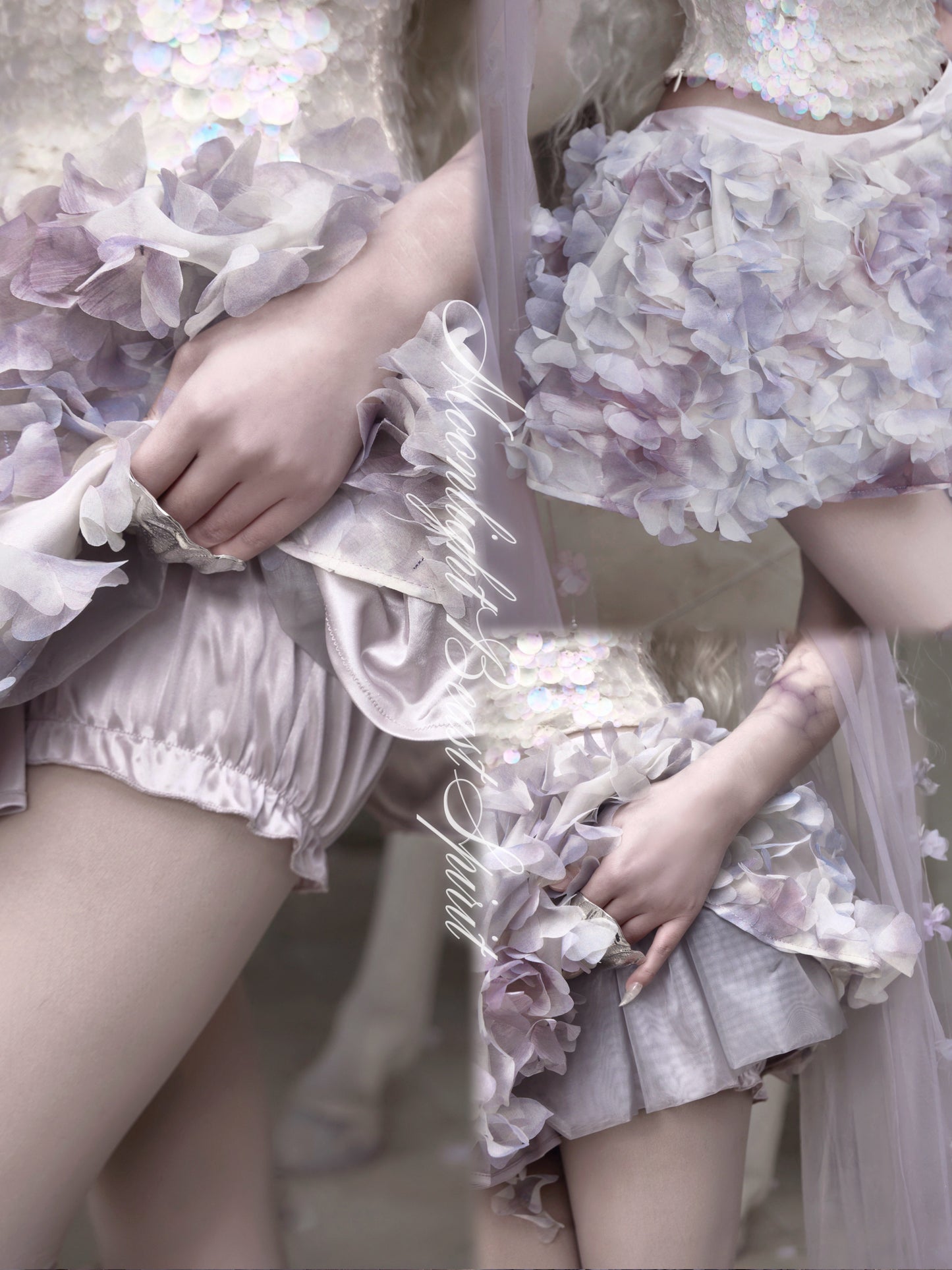 3D Floral Fairy Mini Skirt | Elastic Waist Princess Skirt