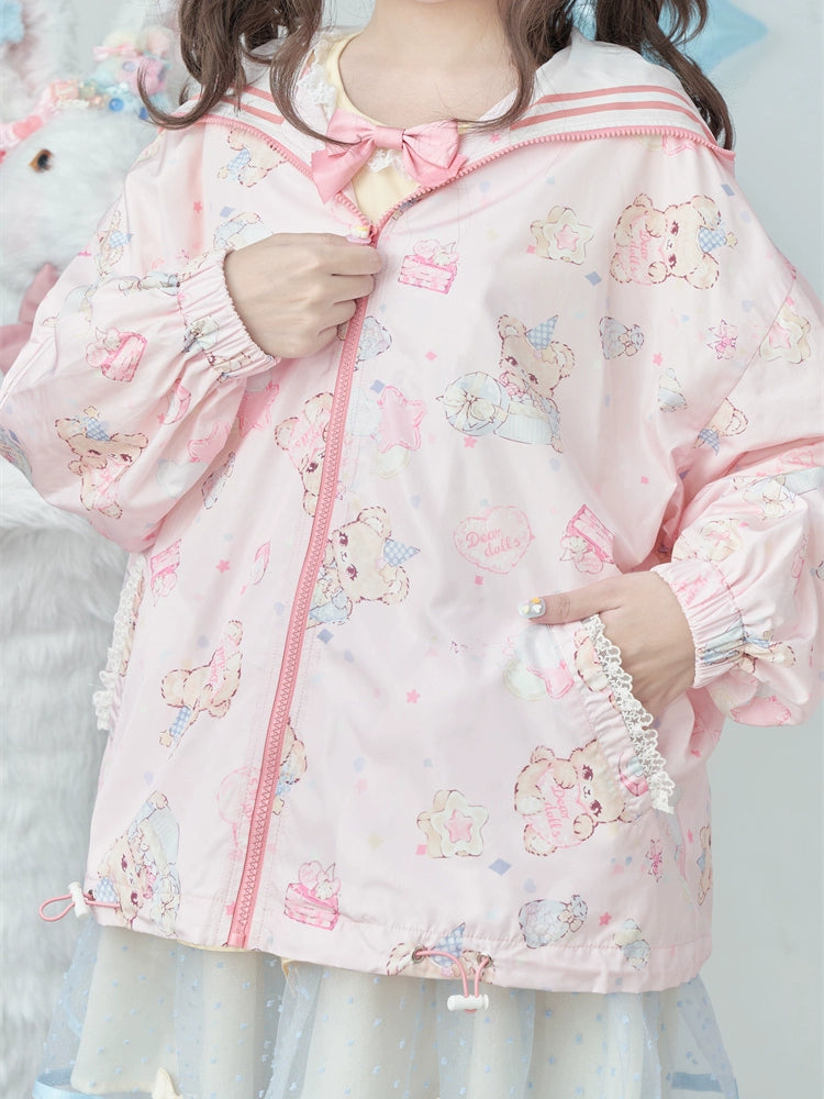 Star Balloon Bear Print Inner Layer + Jacket