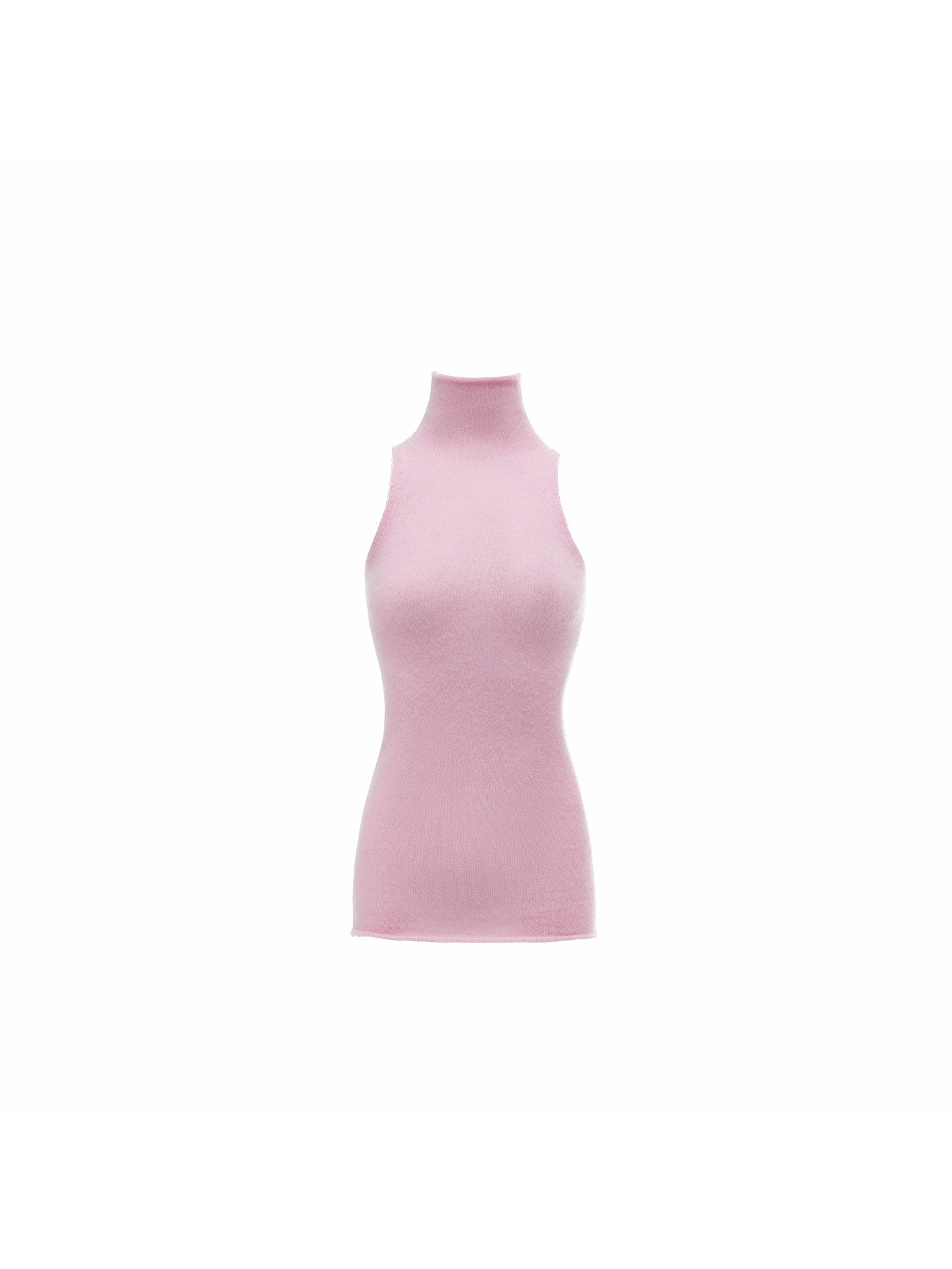 Mohair Sleeveless Turtleneck Knit Top