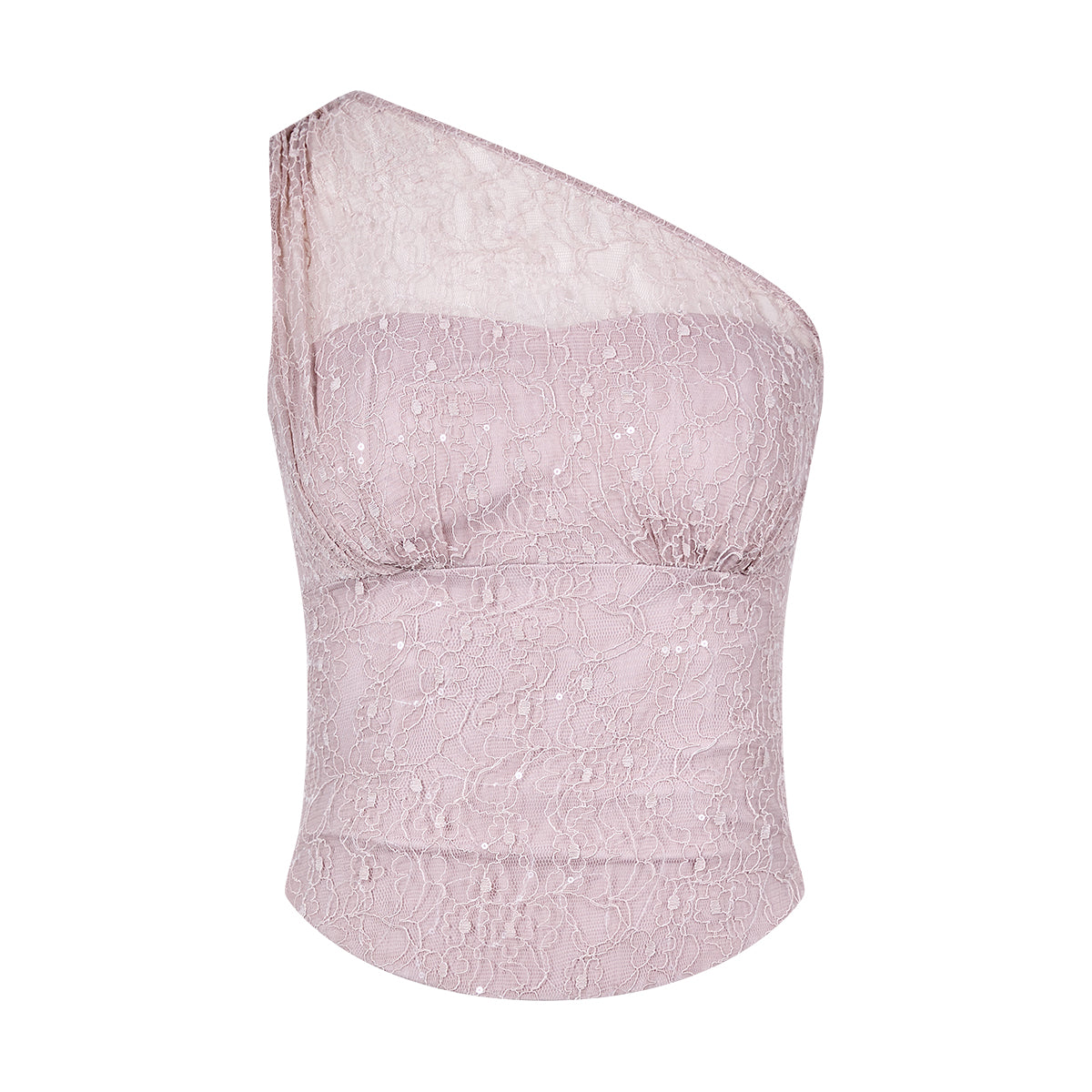 Pink Lace One-Shoulder Bandeau