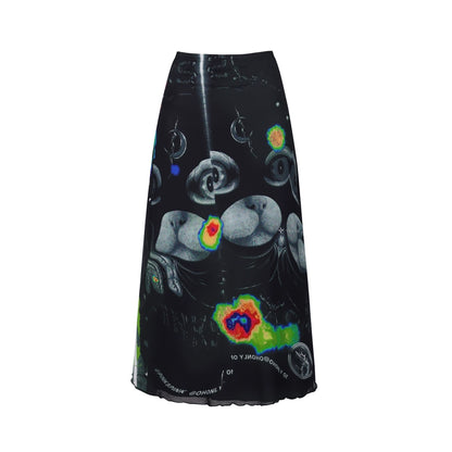 Electronic Sound A-line Skirt