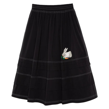 Girl's Rabbit Embroidery: A-Line Half Skirt