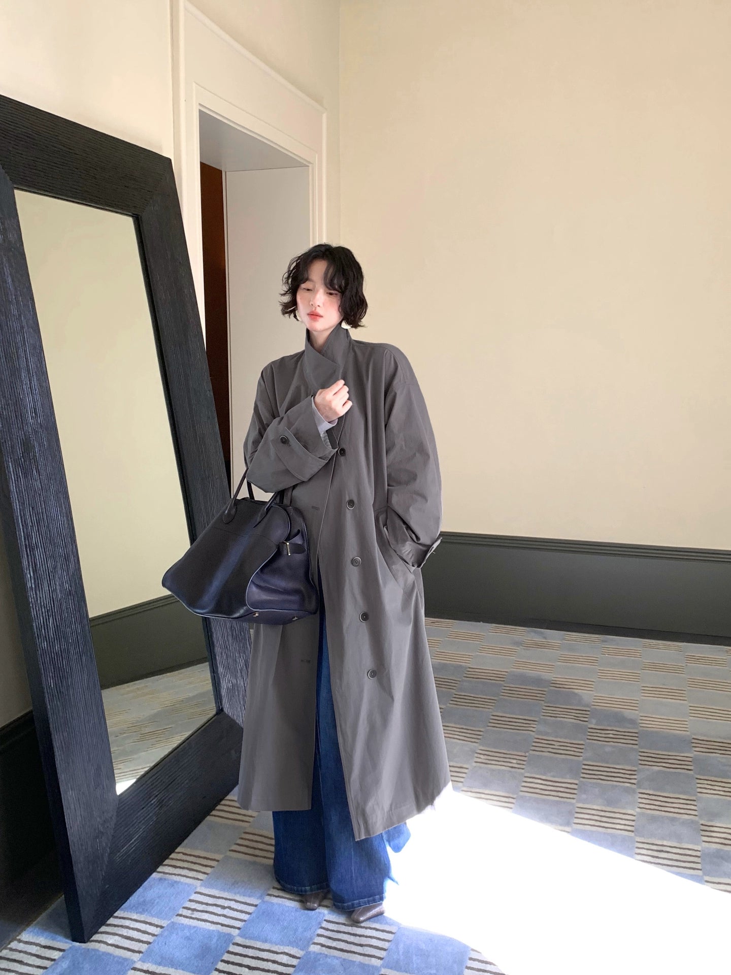 Gray Island Bookmarks 100% Cotton Trench Coat – Retro Autumn Edition