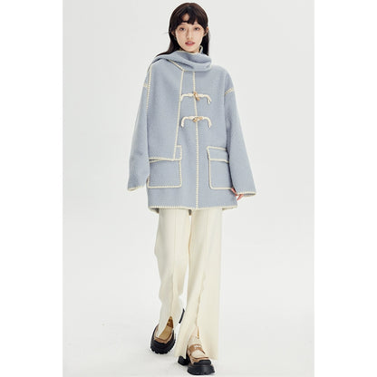 Shell Embroidered - Lamb Hair Cloak Coat