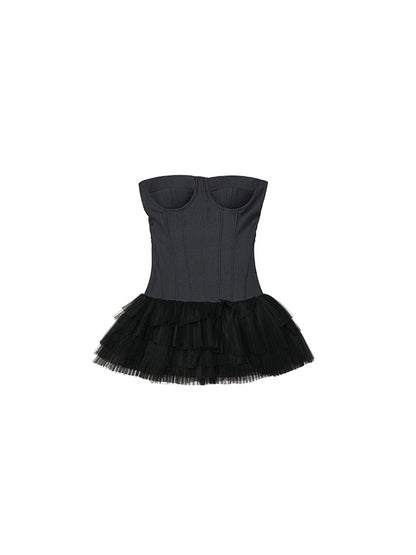 Fishbone Bandeau Tutu Skirt – Sexy High-Waisted Spring Essential