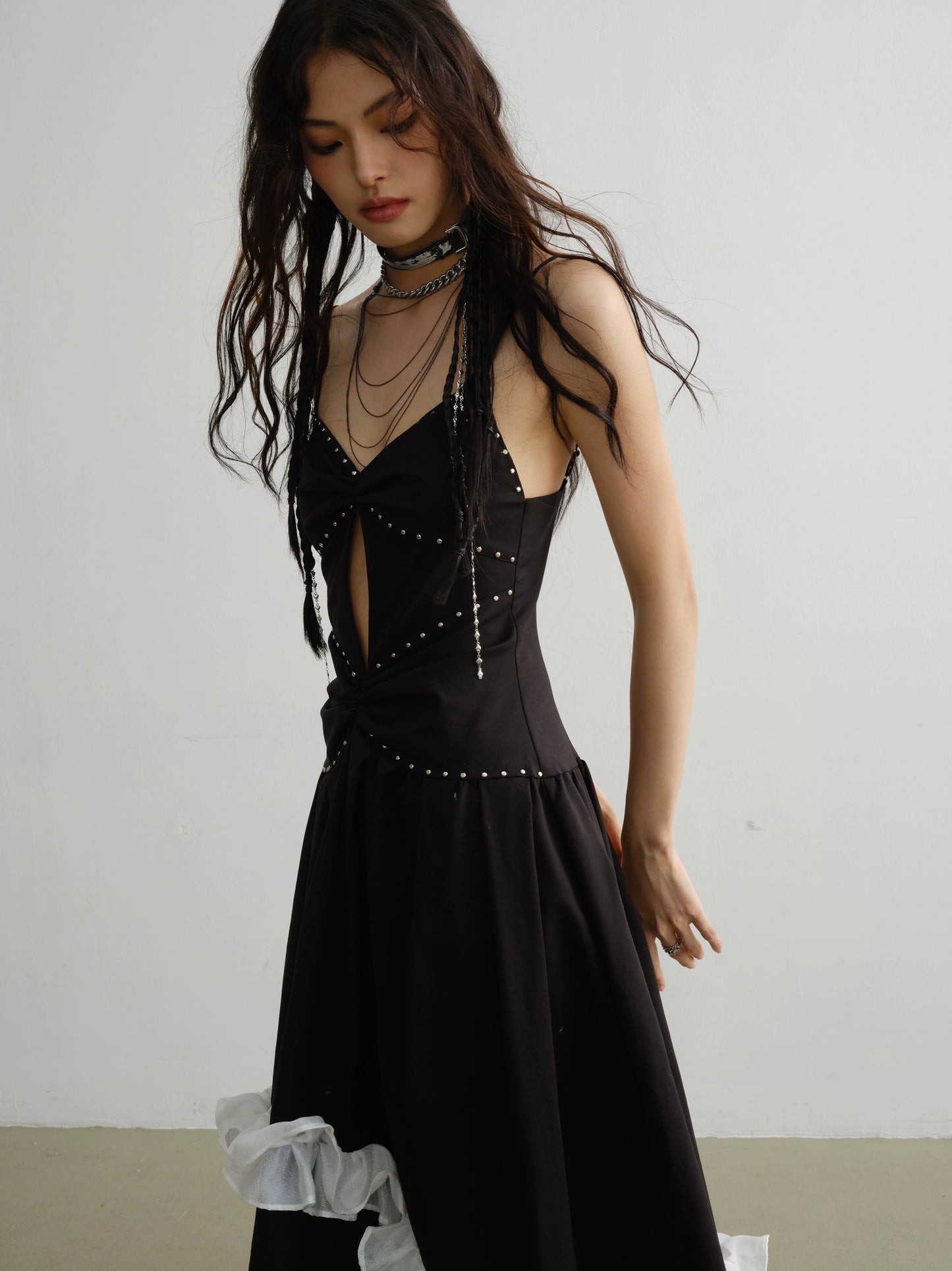Rivet Contrasting Lace Camisole Skirt