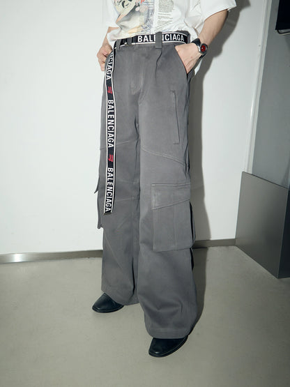 Multi Pocket - Classic Wide Leg Workwear Pants