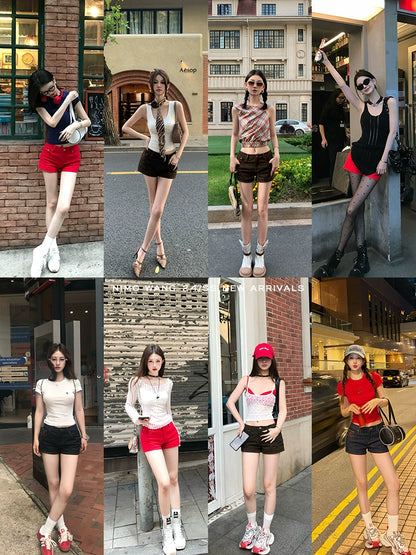 [Spicy Mini Pants] Leopard Print Low-Waist Hot Pants - Summer Style