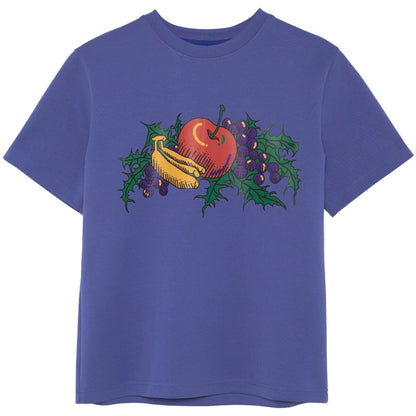 유화 과일 프린트 느슨한 티셔츠