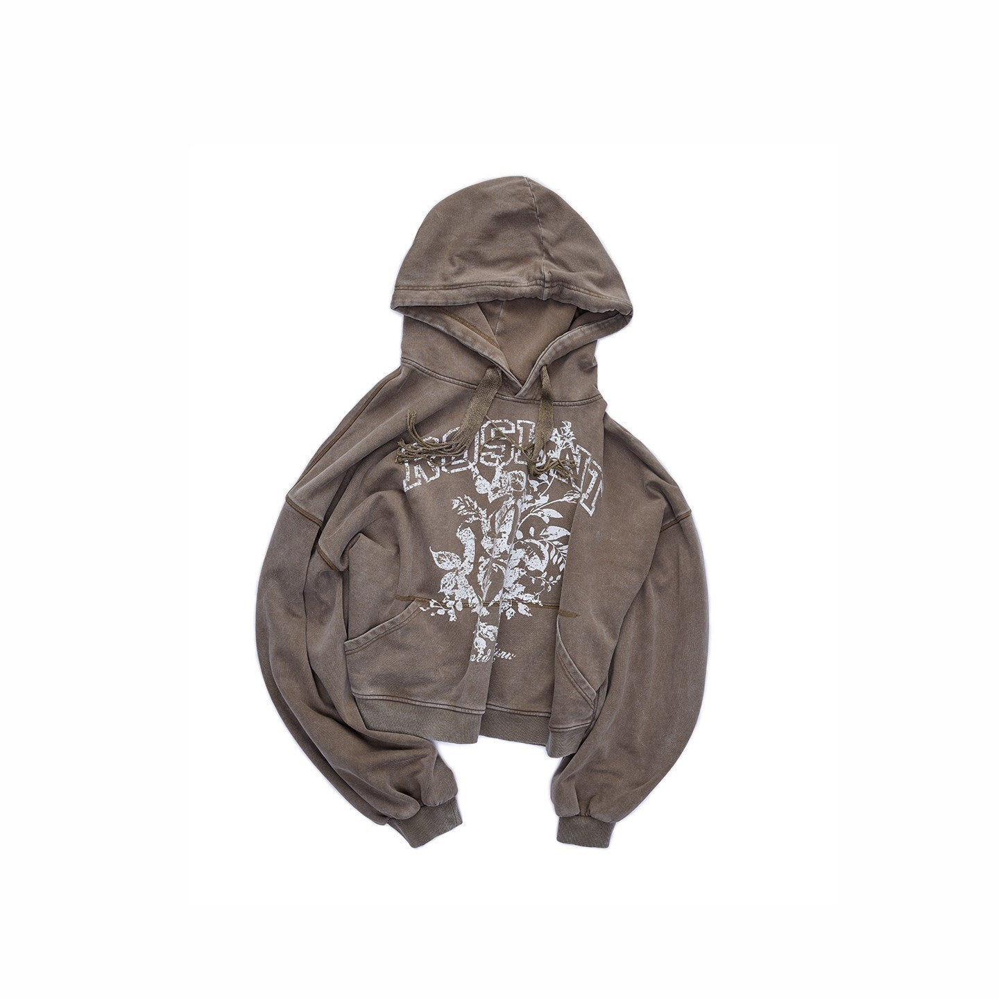 Rose Print Hooded Sweatshirt