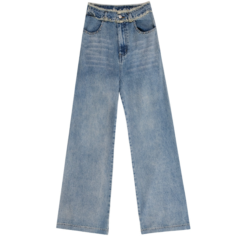 Split Style Two-Piece Wide Leg Jeans