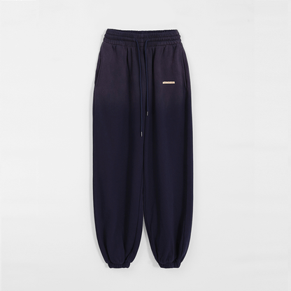 Pantaloni regolabili in denim ricamato con toppa