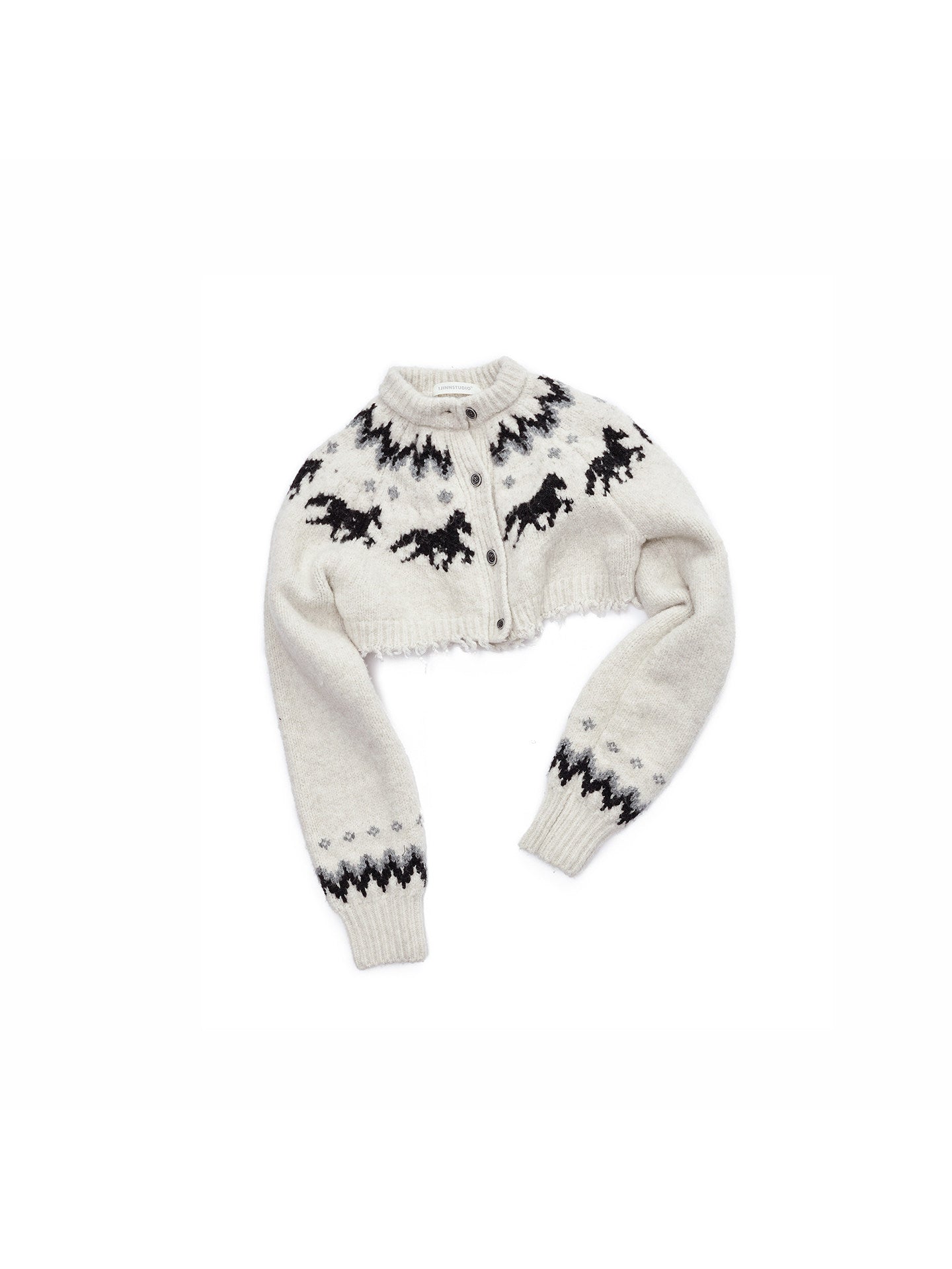 Fair Isle Pony Knit Cardigan & Shorts Set