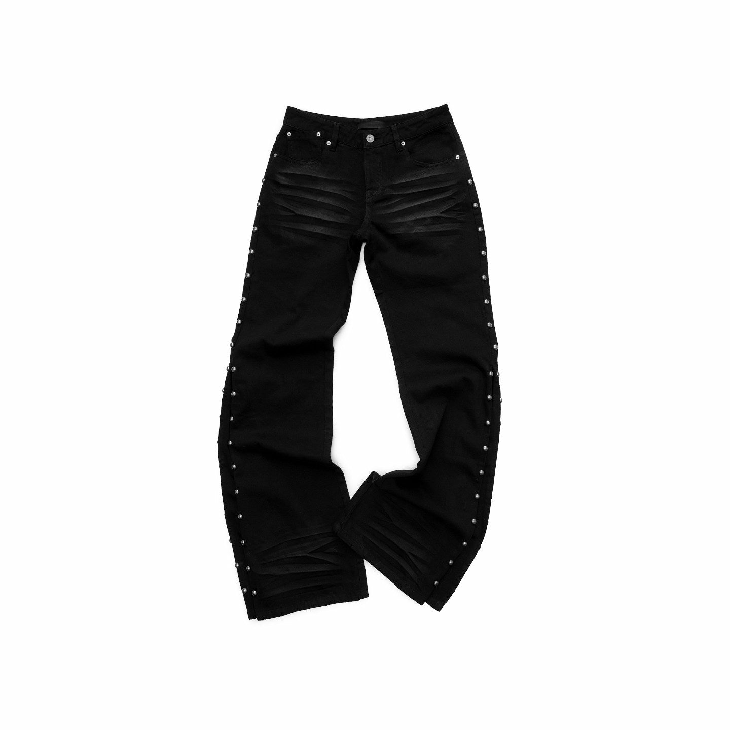 Studded Low-Rise Flared Jeans