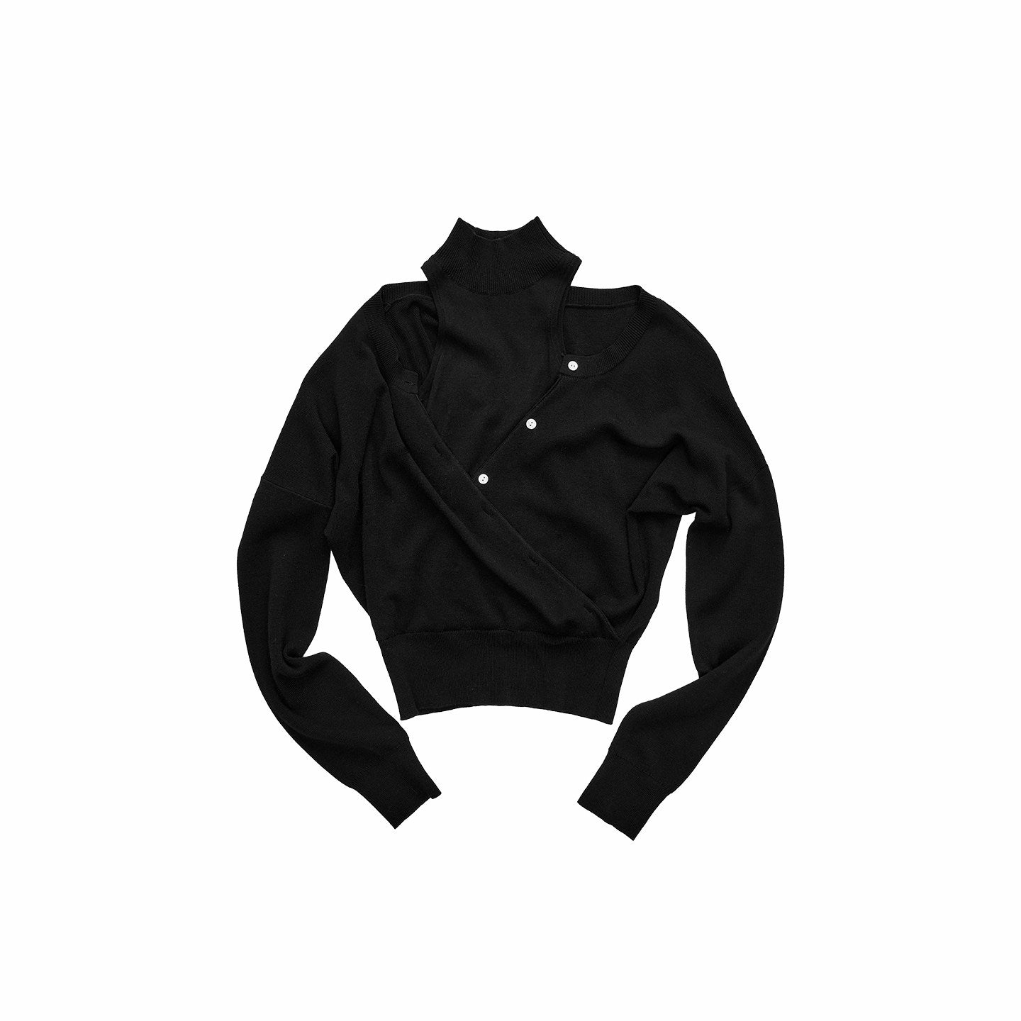 Acetate Cashmere Layered Cardigan