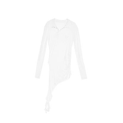 Deconstructed Polo Shirt – Irregular Hook Slim Fit Style