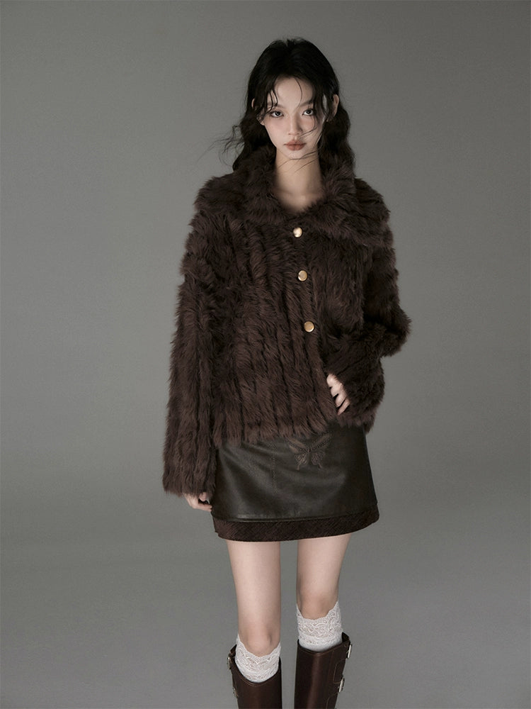 Soft Temperature Imitation Mink Hair Sweater Cardigan