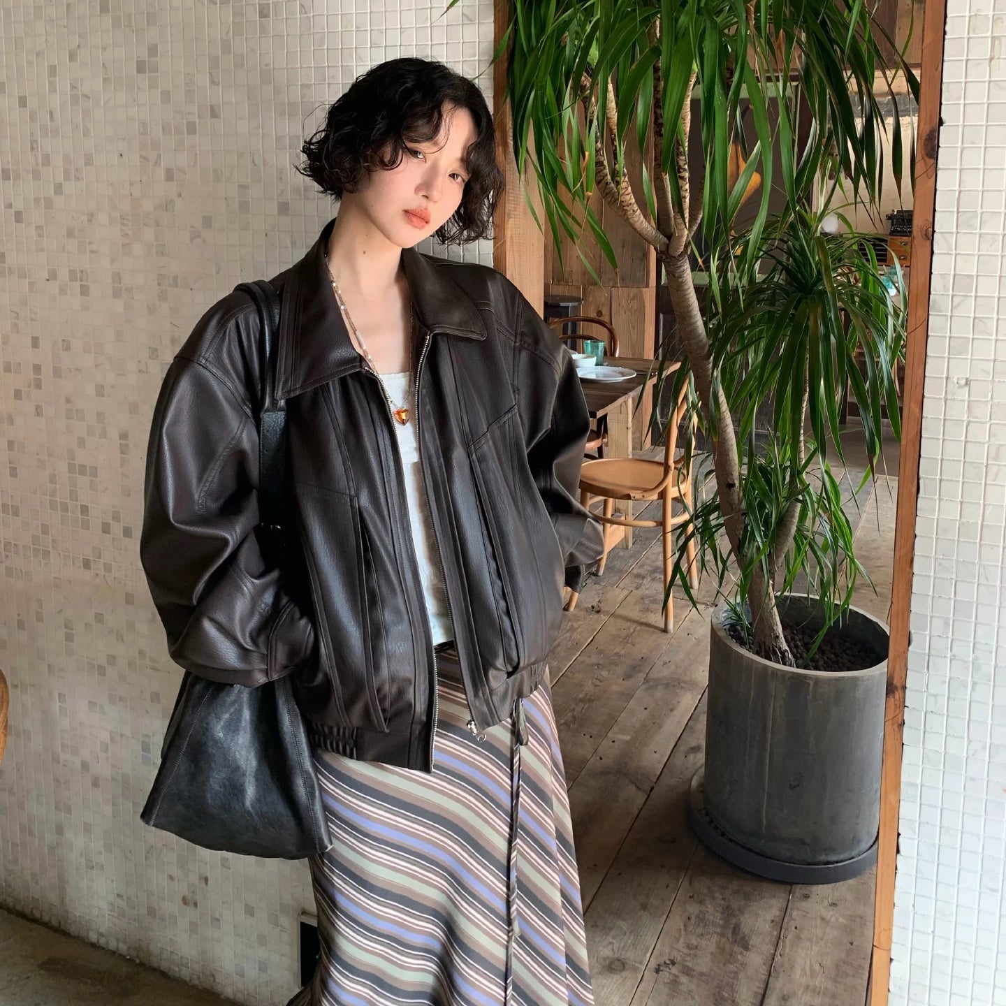 PU Leather Cropped Jacket