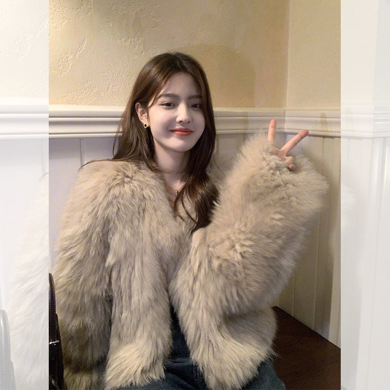 Fox Fur Plush Coat