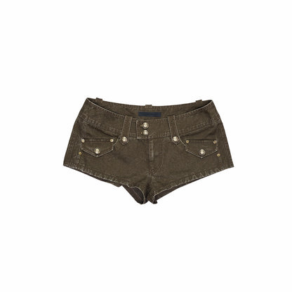Distressed Denim Ultra Shorts