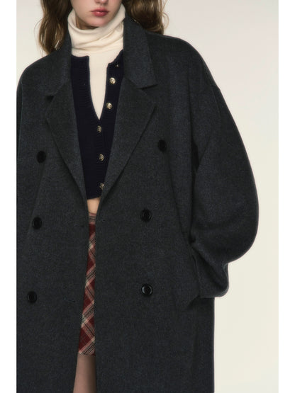 Handmade Australian Wool Long Coat - Lazy Quality