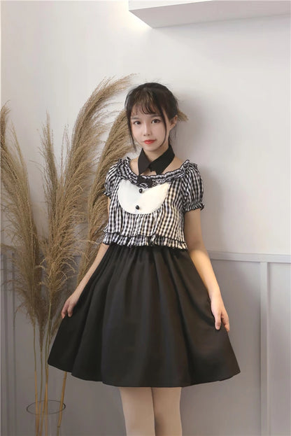 C420018 Energetic Plaid Maid Dress