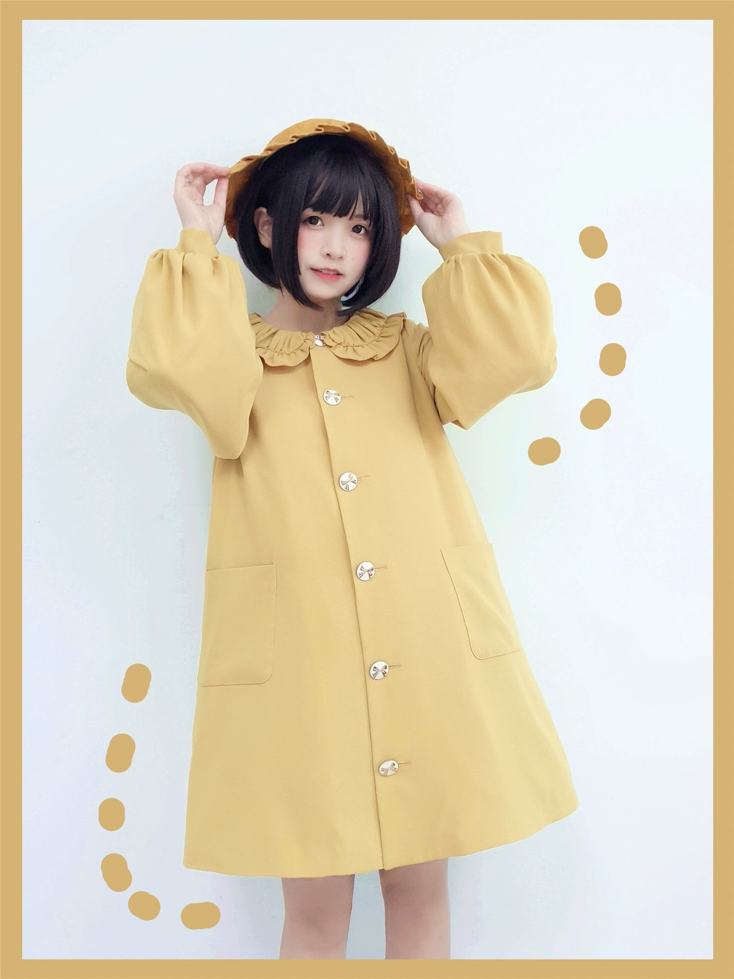 C435718 Retro Doll Collar Coat