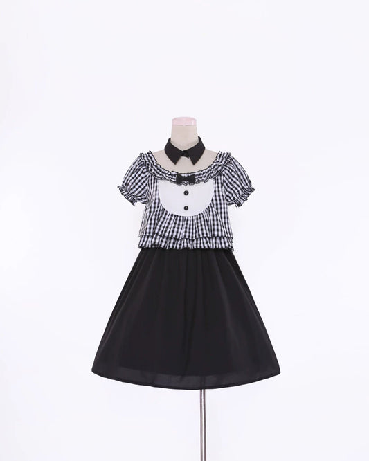 C420018 Energetic Plaid Maid Dress