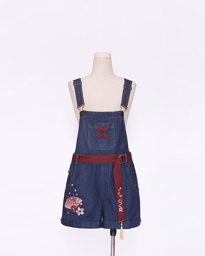 C408417 Chinese Style Denim Overalls