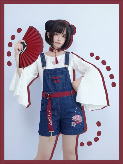 C408417 Chinese Style Denim Overalls