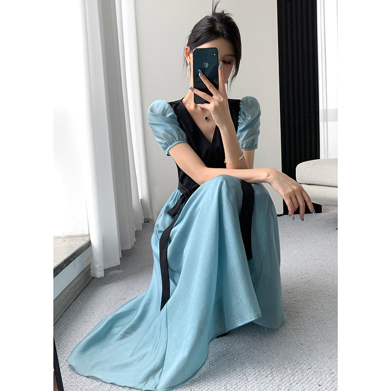 High-End Blue Long Dress