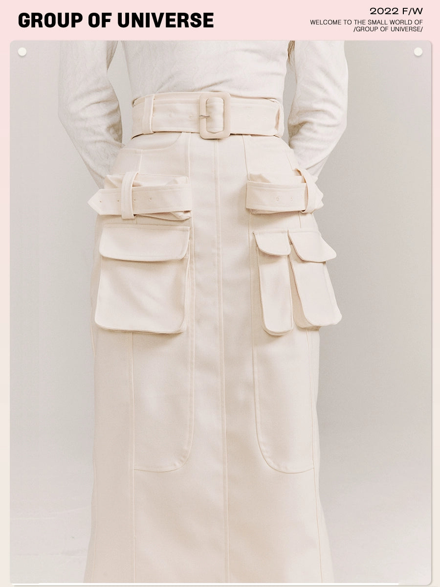 Merit Work Dress - Creamy 3D Split Skirt